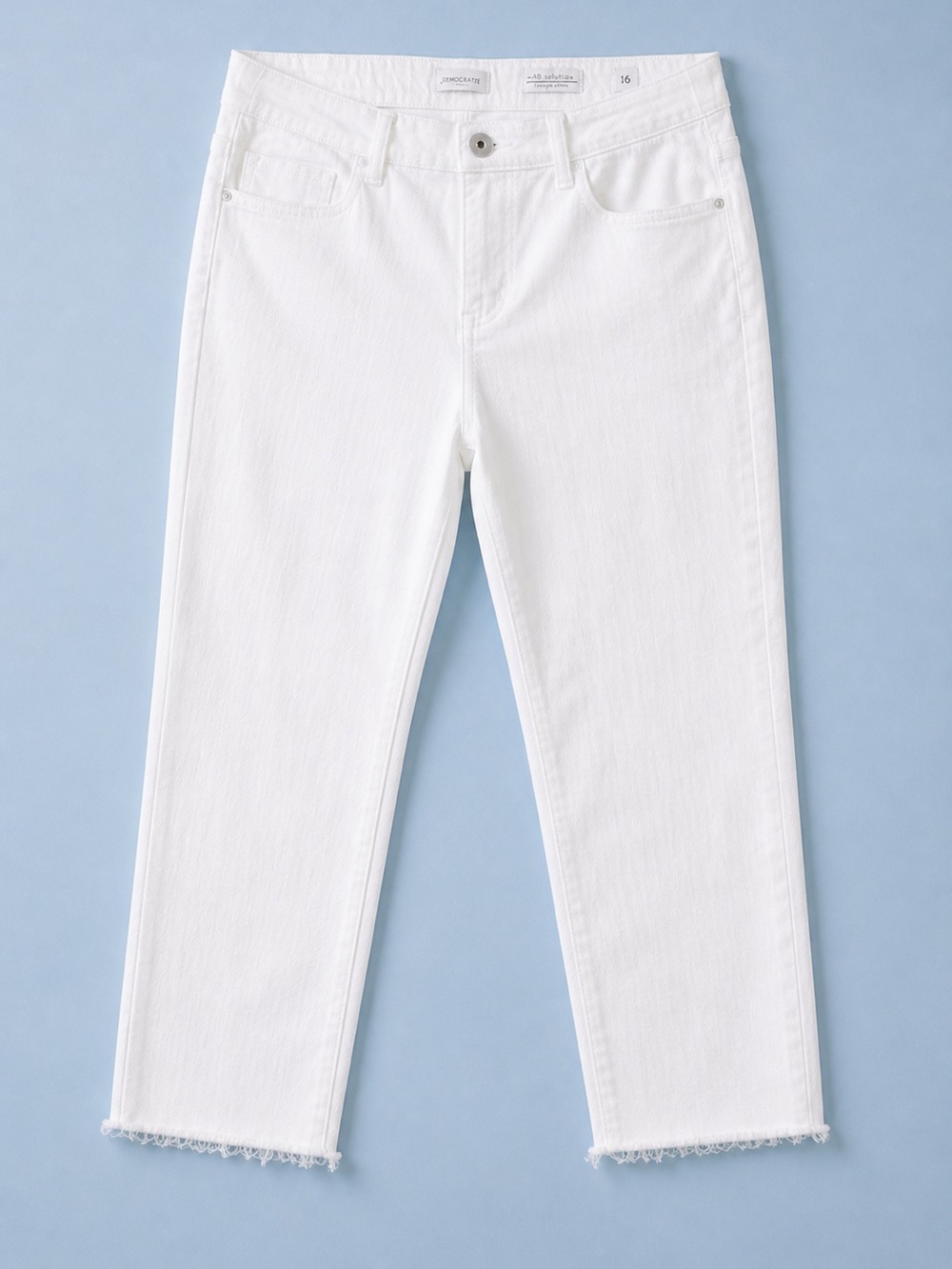 JJILL DENIM Raw Hem White Ankle Length Jeans Size 16P